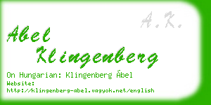 abel klingenberg business card